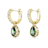 Swarovski Stilla Drop Earrings Pear cut, Green, Gold-tone plated