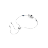 Swarovski Hollow Bracelet Interlocking loop, Blue, Rhodium plated, Medium