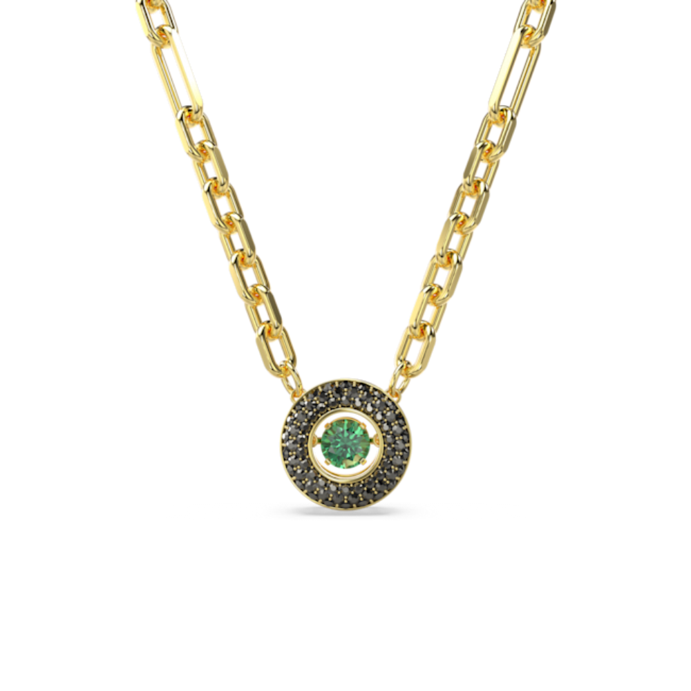 Swarovski Swarovski Sparkling Dance Necklace Green, Gold-tone