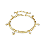 Swarovski Dextera Bracelet and Anklet Mixed cuts, White, Gold-tone plated