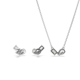 Swarovski Mesmera set Mixed cuts, White, Rhodium plated