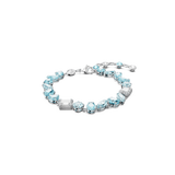 Swarovski Gema Bracelet Mixed cuts, Blue, Rhodium plated, Medium