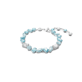 Swarovski Gema Bracelet Mixed cuts, Blue, Rhodium plated, Medium