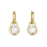 Swarovski Dextera Drop Earrings Round cut, White, Gold-tone plated