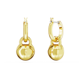 Swarovski Dextera Drop Earrings Round cut, White, Gold-tone plated