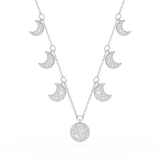 Swarovski Luna Choker Moon, White, Rhodium plated