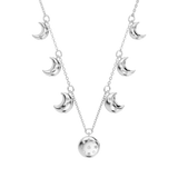Swarovski Luna Choker Moon, White, Rhodium plated