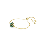Swarovski Idyllia Bracelet Mixed cuts, Clover, Green, Gold-tone plated, Medium