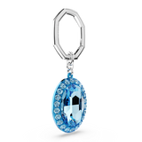 Swarovski Key ring, Oval cut, Blue, Mixed metal finish