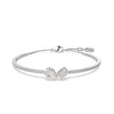 Swarovski Mesmera Bangle Mixed cuts, White, Rhodium plated, Medium