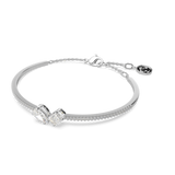Swarovski Mesmera Bangle Mixed cuts, White, Rhodium plated, Medium