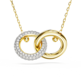 Swarovski Dextera Necklace Interlocking loop, White, Gold plated