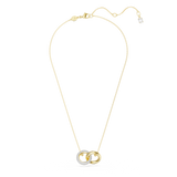 Swarovski Dextera Necklace Interlocking loop, White, Gold plated
