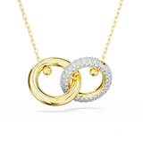Swarovski Dextera Necklace Interlocking loop, White, Gold plated