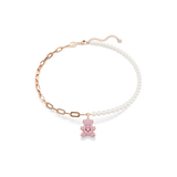 Swarovski Teddy pendant, Crystal pearl, Bear, Pink, Rose gold-tone plated
