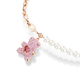 Swarovski Teddy pendant, Crystal pearl, Bear, Pink, Rose gold-tone plated