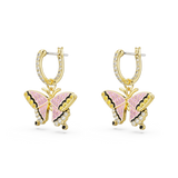 Swarovski Idyllia Drop Earrings Butterfly, Multicolored, Gold-tone plated