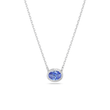 Swarovski Constella Necklace Oval cut, Blue, Rhodium plated