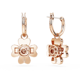 Swarovski Idyllia Drop Earrings Clover, White, Rose gold-tone plated