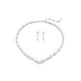 Swarovski Mesmera set, Mixed cuts, White, Rhodium plated