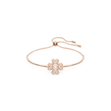 Swarovski Idyllia Bracelet Clover, White, Rose gold-tone plated, Medium