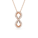 Swarovski Hyperbola Pendant Infinity Necklace, White, Rose gold-tone plated