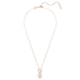 Swarovski Hyperbola Pendant Infinity Necklace, White, Rose gold-tone plated