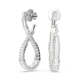 Swarovski Hyperbola drop earrings, Infinity, White, Rhodium plated