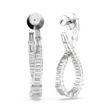 Swarovski Hyperbola drop earrings, Infinity, White, Rhodium plated