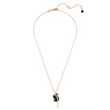 Swarovski Swarovski Swan pendant Necklace, Black, Rose gold-tone plated