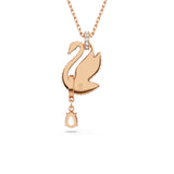 Swarovski Swarovski Swan pendant Necklace, Black, Rose gold-tone plated