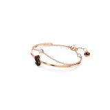 Swarovski Swan bangle, Swan, Black, Rose gold-tone plated