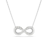 Swarovski Hyperbola pendant, Infinity, White, Rhodium plated