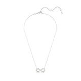 Swarovski Hyperbola pendant, Infinity, White, Rhodium plated