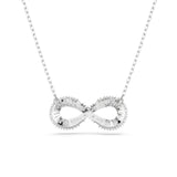 Swarovski Hyperbola pendant, Infinity, White, Rhodium plated