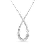 Swarovski Hyperbola pendant, Mixed cuts, Infinity, White, Rhodium plated