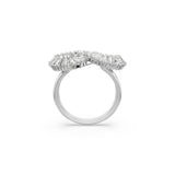 Swarovski Hyperbola Cocktail Ring Infinity, White, Rhodium plated, 50
