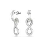 Swarovski Hyperbola Drop Earrings Infinity, White, Rhodium plated
