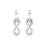 Swarovski Hyperbola Drop Earrings Infinity, White, Rhodium plated