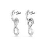 Swarovski Hyperbola Drop Earrings Infinity, White, Rhodium plated