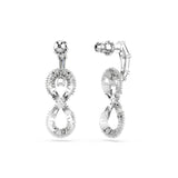 Swarovski Hyperbola Drop Earrings Infinity, White, Rhodium plated