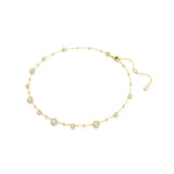 Swarovski Imber Necklace Round cut, Scattered design, White, Gold-tone plated