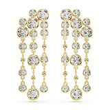 Swarovski Imber Drop Earrings Round cut, Chandelier, White, Gold-tone plated