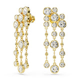 Swarovski Imber Drop Earrings Round cut, Chandelier, White, Gold-tone plated