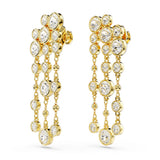 Swarovski Imber Drop Earrings Round cut, Chandelier, White, Gold-tone plated
