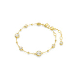 Swarovski Imber Bracelet Round cut, White, Gold-tone plated