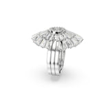 Swarovski Idyllia Ring Set (3), Mixed cuts, Shell, White, Rhodium plated  Size 52