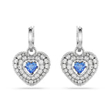 Swarovski Hyperbola Drop Earrings Heart, Blue, Rhodium plated