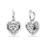 Swarovski Hyperbola Drop Earrings Heart, Blue, Rhodium plated