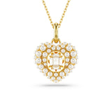 Swarovski Hyperbola pendant Heart Necklace, White, Gold-tone plated